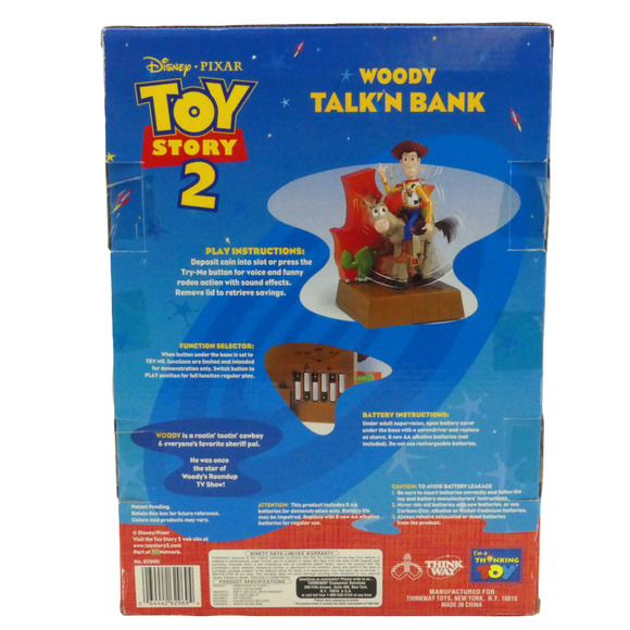 Thinkway Disney Pixar Toy Story 2 Woody Talk'n Bank Figure w